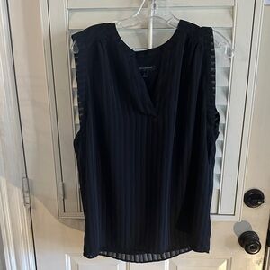 Banana Republic Black Striped Sleeveless Top
